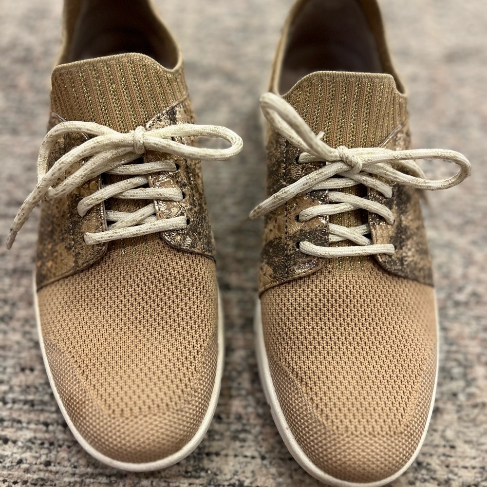 Woman’s Neutral and Gold Casual Johnston and Murphy Sneakers.